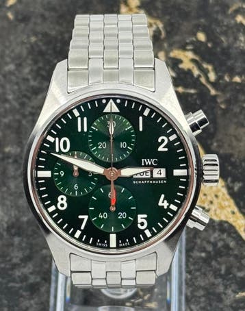 IWC Pilots Watch Chrono41mm - Green Dial - Steel - IW388104, Nieuw, Polshorloge, Overige merken