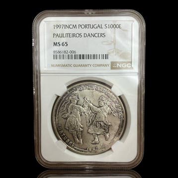 Portugal. 1000 escudos Pauliteiros Dancers Certified NGC -