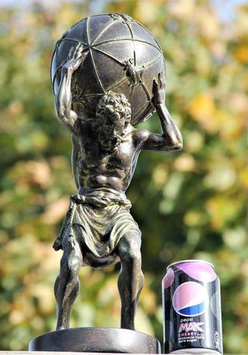 Beeld, atlas - 42 cm - mgo polystone