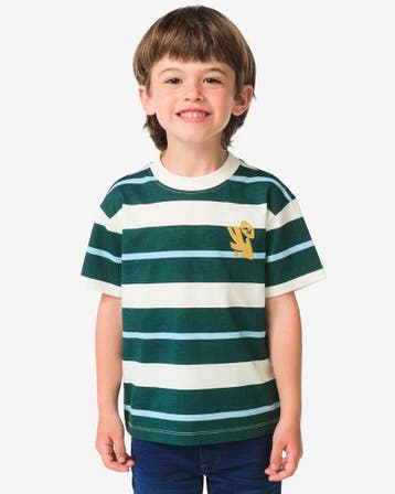 HEMA Kinder T-shirt strepen donkergroen, Verzenden, Nieuw