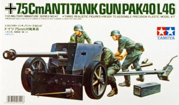 TAMIYA 35047 7.5CM ANTI-TANK GUN(PAK40L46) WITH 3 CREW 1/35, Verzenden, Nieuw