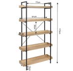 Nieuwe Stellingkast met 5 Planken – Licht Eiken en Zwart, Huis en Inrichting, Kasten | Stellingkasten, Verzenden, Nieuw