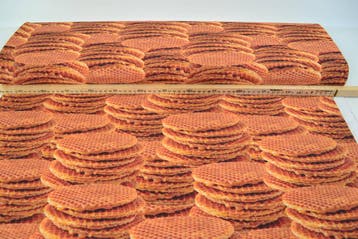 Katoen Canvas Stof Digitaal Stroopwafel, Hobby en Vrije tijd, Stoffen en Lappen, Nieuw