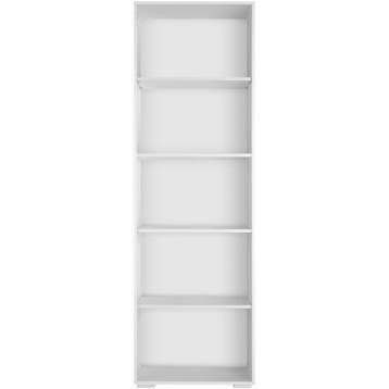 Boekenrek Lexi 5 vakken 60x30x190cm - wit, Verzenden, Nieuw