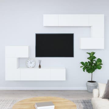 vidaXL Tv-wandmeubel bewerkt hout wit, Verzenden, Nieuw, 50 tot 100 cm, Minder dan 100 cm