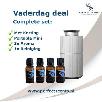 Vaderdag - Geurmachine + 3x aroma Portable Zilver, Nieuw, Aroma