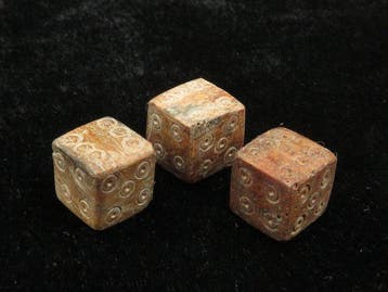 Oud-Romeins (Ox) Bone Dobbelstenen (3x) - 1 cm (Zonder