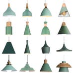 17 Modellen Groene Scandinavische Hanglamp, Aluminium, Hout, Verzenden, Nieuw, Hout