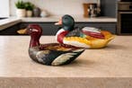 Lokeend - Folk Art Hunting Decoys Pair – Hand-Carved Wooden, Antiek en Kunst