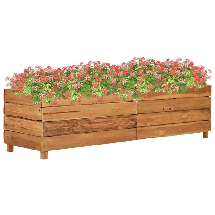 vidaXL Plantenbak verhoogd 150x40x38 cm gerecycled teakhout, Tuin en Terras, Bloembakken en Plantenbakken, 100 cm of meer, Nieuw