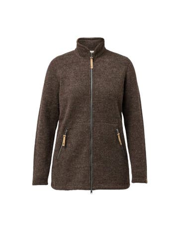 Ivanhoe dames wollen full-zip vest NLS Twig Long Chocolat..., Ivanhoe of Sweden, Verzenden, Nieuw, Bruin