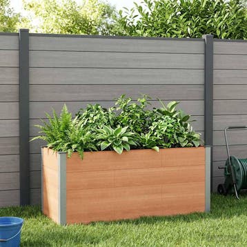 vidaXL Verhoogde plantenbak Bruin 150 x 50 x 91 cm WPC en, Verzenden, Nieuw, Minder dan 60 cm, 60 cm of meer