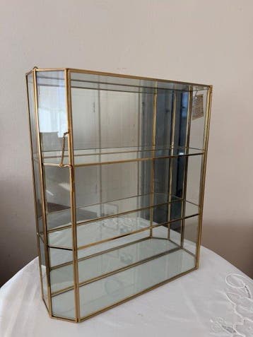 Vitrinekast - Glas, Verguld - 24-karaats vergulde kast, Antiek en Kunst, Kunst | Designobjecten