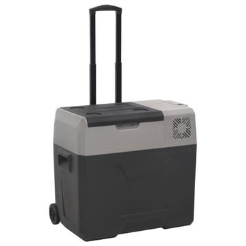vidaXL Koelbox met wielen en handvat 50 L polypropeen zwart, Verzenden, Nieuw