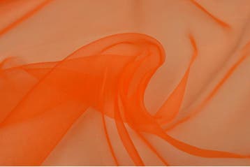 15 meter organza stof - Donker oranje, 120 cm of meer, Oranje, Ophalen of Verzenden, Polyester