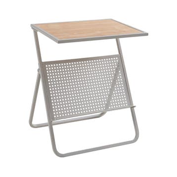 Bijzettafel Jäller met tijdschriftenrek 48x40x30 cm beige en, Verzenden, Nieuw