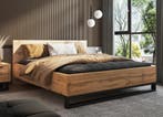 Houten Bed Halmstad - Eiken - Bedframe 140 x 200, Verzenden, Nieuw