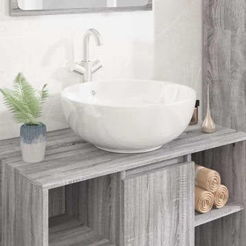 vidaXL Wasbak 44x17 cm rond keramiek wit, Verzenden, Nieuw