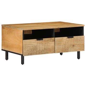 vidaXL Salontafel 80x54x40 cm massief mangohout bruin, 50 tot 100 cm, Verzenden, Nieuw, 50 tot 100 cm