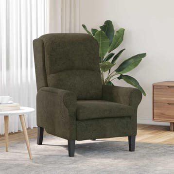 vidaXL Fauteuil Leger groen Nep Leer, Verzenden, Nieuw