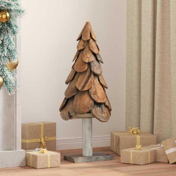 vidaXL Kerstboom Bruin 91 cm Massief teakhout, Diversen, Verzenden, Nieuw