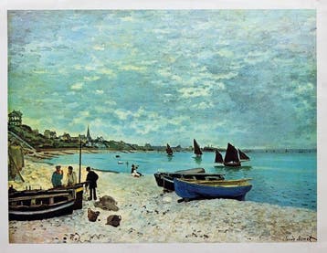 Claude Monet (1840-1926) - Bâteaux sur la plage Trouville, Antiek en Kunst