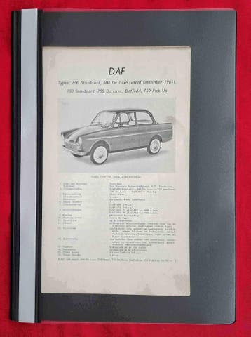 Vraagbaak DAF typen 600, 750 en Daffodil, 1961-1962, Verzenden
