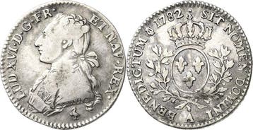 1/5 Écu aux rameaux dolivier 1782, Frankreich Ludwig Xv.., Verzenden
