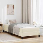 vidaXL Bedframe met matras Crème 80 x 200 cm Stof, Huis en Inrichting, Verzenden, Nieuw, Crème, Stof