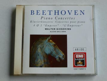Beethoven - Piano Concertos 4,5 / Walter Gieseking, Cd's en Dvd's, Cd's | Klassiek, Ophalen of Verzenden, Zo goed als nieuw