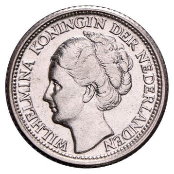 25 Cent 1941-1943P Wilhelmina Pr, Postzegels en Munten, Munten | Nederland, Verzenden