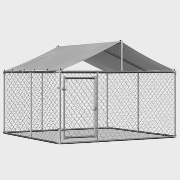 Robuuste Stalen Hondenren met Dak - 230x230x117cm Outdoor Ke, Verzenden, Nieuw