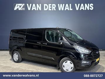 Ford Transit Custom | 2.0 TDCI 131pk L2H1 Euro6 Airco |, Gebruikt, Euro 6, Zwart, Dealer onderhouden