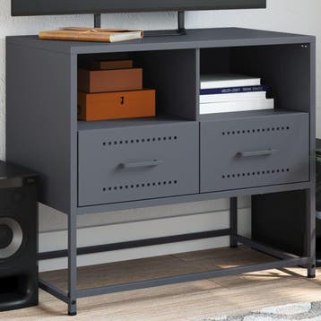 vidaXL Tv-meubel 68x39x60,5 cm staal antracietkleurig, Verzenden, Nieuw, Metaal