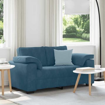 vidaXL Loveseat Sofa Blauw 160x77x82 cm Fluweel, Verzenden, Nieuw, Stof