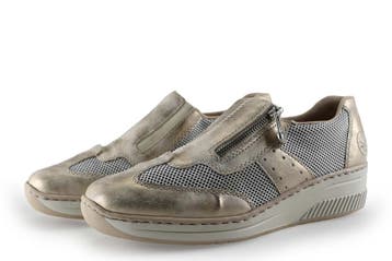 Rieker Instappers in maat 39 Goud, Kleding | Dames, Schoenen, Overige kleuren, Verzenden, Instappers, Zo goed als nieuw