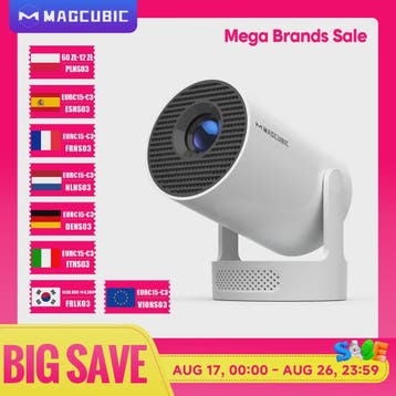 Magcubic HY300 Pro+ Draagbare Projector: 8000 Lumens, Androi, Verzenden, Nieuw