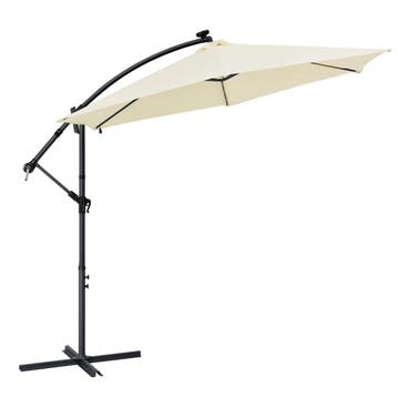 Parasol Brazil - 3,5 m - Incl. LED - Wit, Verzenden, Nieuw