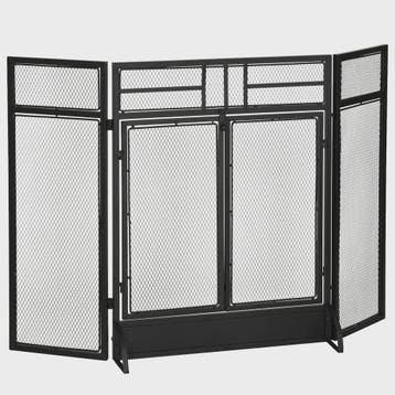Vouwbaar Haardscherm met 3 Panelen, Dubbele Deur en Voetjes, Verzenden, Nieuw