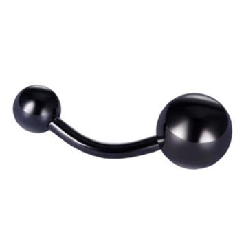 Fako Bijoux - Navelpiercing - Titanium - Zwart, Verzenden, Nieuw