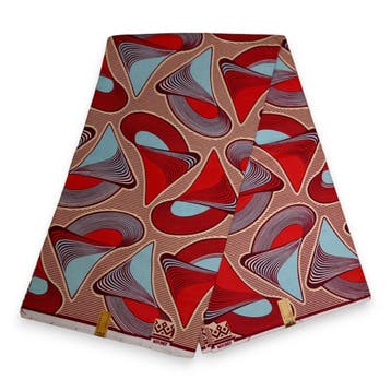 Afrikaanse stof - Rode Shell - 100% katoen - 1 yard, Ophalen of Verzenden, Nieuw
