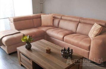 Hoekbank Harderwijk - hoekbanken - Beige, Huis en Inrichting, Banken | Bankstellen, Nieuw, Stof