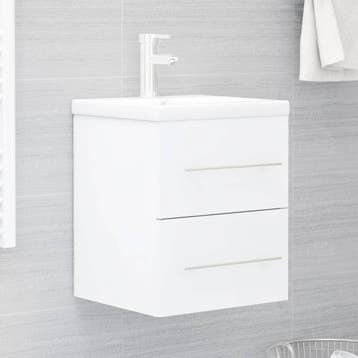 vidaXL Wastafelkast 41x38,5x48 cm bewerkt hout wit, Huis en Inrichting, Badkamer | Badkamermeubels, Verzenden, Nieuw, Wastafelkast