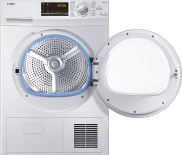 Haier HD80-B636W - Condensdroger - 8 kg - 64 dB -, Ophalen of Verzenden, Zo goed als nieuw, Voorlader, 85 tot 90 cm