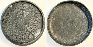 Duitsland 10 Pfennig o Jsz gigantischer Praegefehler,unik..., Postzegels en Munten, Verzenden