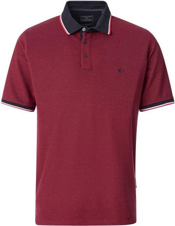CASAMODA Polo Piqué Contrast Rood maat 3XL Heren, CASAMODA, Verzenden, Nieuw, Overige maten