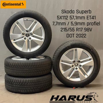 Originele Skoda Superb 17 inch winterwielen – 3V0601025, Banden en Velgen, 17 inch, Personenwagen, Gebruikt