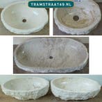 Natuursteen - riviersteen waskom beige / wit / crème / bruin, Ophalen of Verzenden, Nieuw