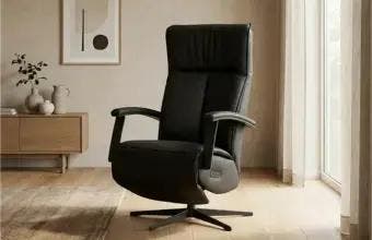 Grijze leren relaxfauteuil, Ophalen of Verzenden, Nieuw, Leer
