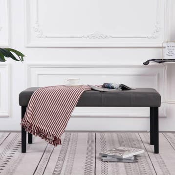 vidaXL Bankje 106 cm kunstleer grijs, Huis en Inrichting, Banken | Voetenbanken en Poefen, Verzenden, Nieuw